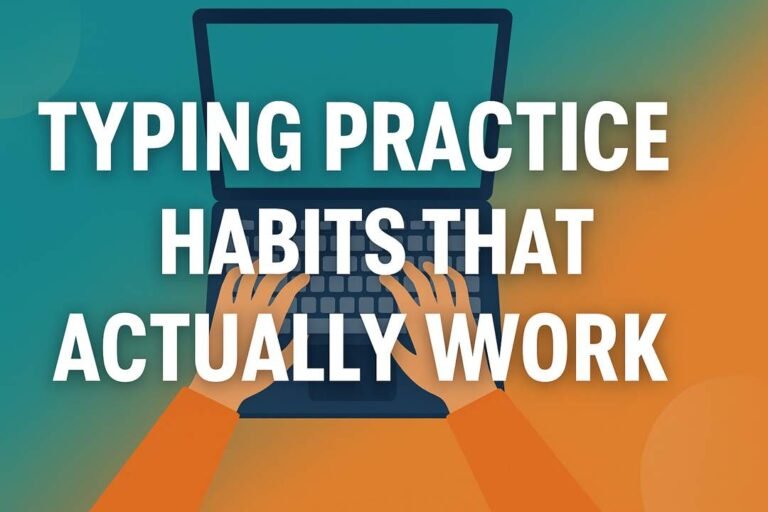 A digital illustration showcasing effective typing practice habits for students in 2025