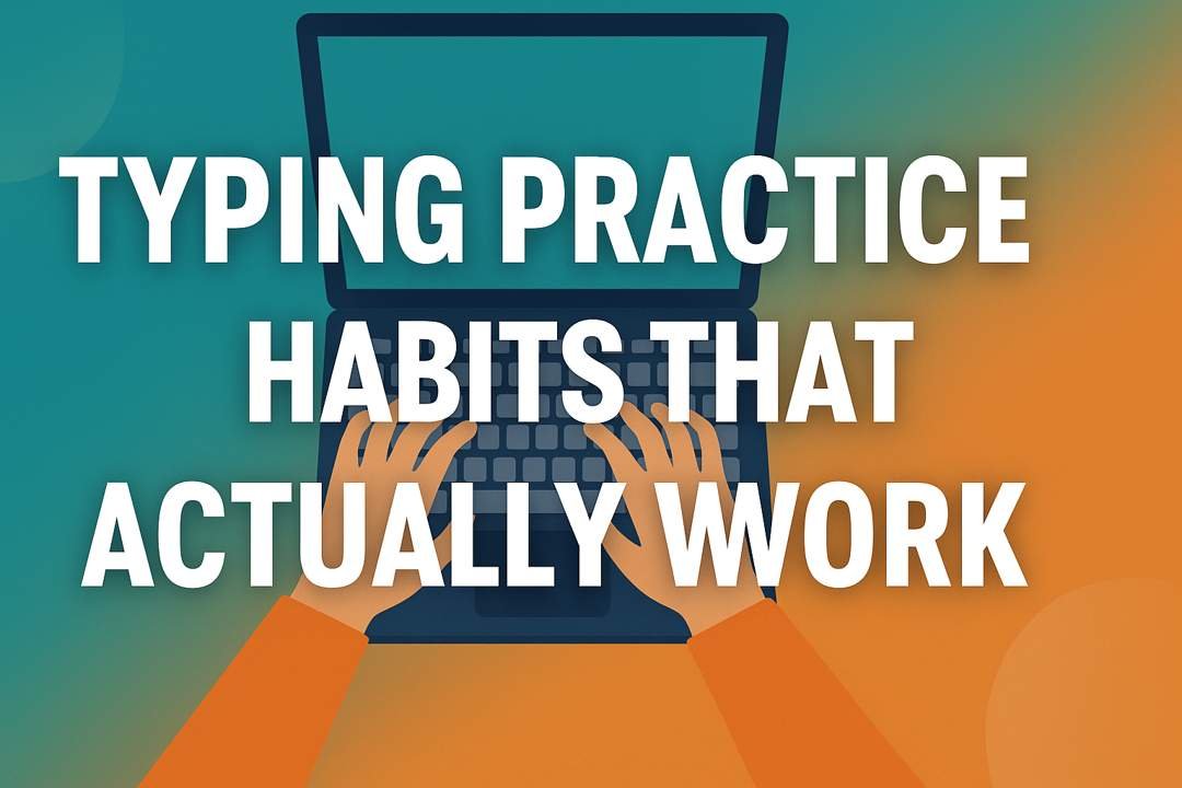 A digital illustration showcasing effective typing practice habits for students in 2025
