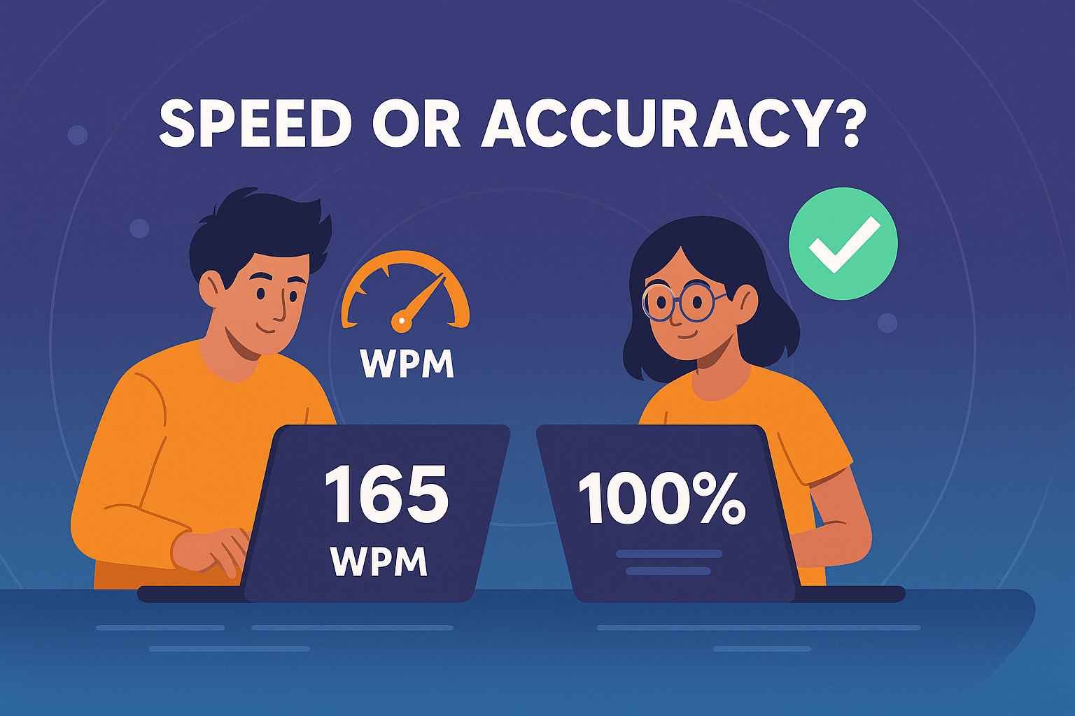 Illustration showing Typing Speed vs Typing Accuracy for students in 2025