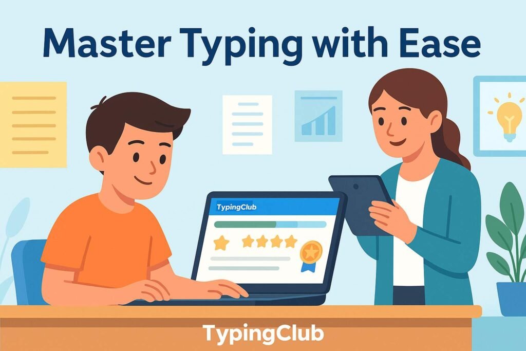 Student learning with TypingClub platform – one of the best Nitro Type Alternatives