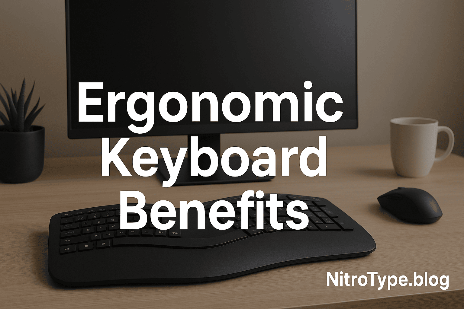 Ergonomic keyboard on desk highlighting ergonomic keyboard benefits for comfortable typing