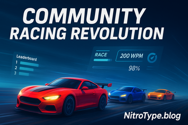 Nitro Type Community Events showcasing player-hosted racing challenges and competitive community racing in 2025