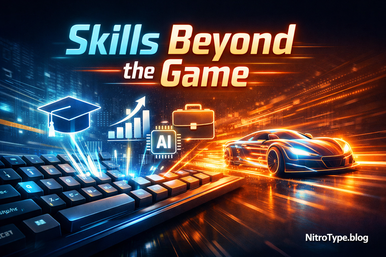 Nitro Type Skill Transfer showing how typing races build real-world digital skills, speed, focus, and productivity beyond the game